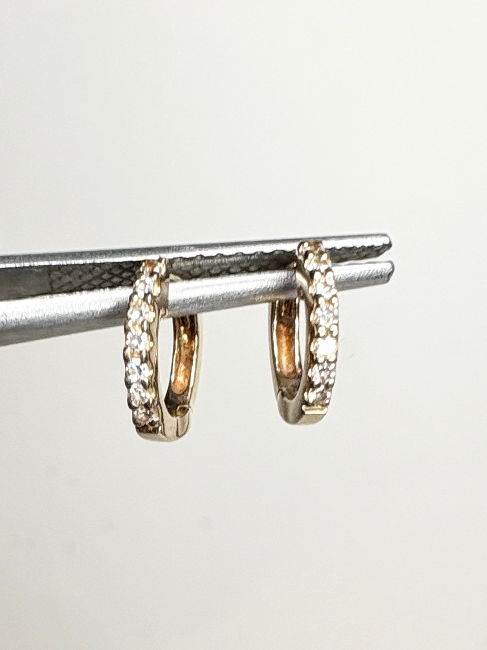 Dana Rebecca TINY Solid 14k Diamond Hoop Earrings