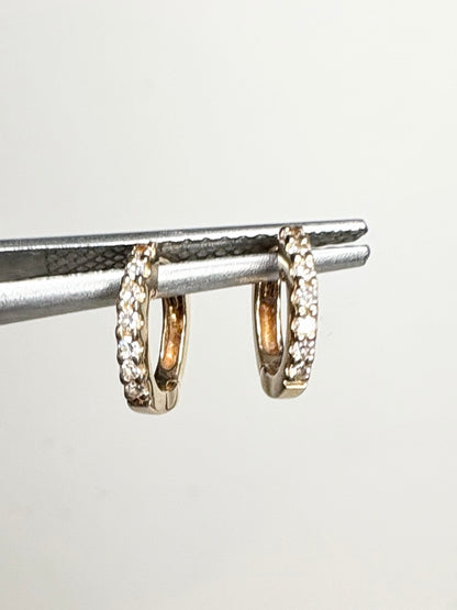 Dana Rebecca TINY Solid 14k Diamond Hoop Earrings
