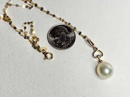 South Sea Cultured Pearl Pendant Necklace Solid 9k Gold