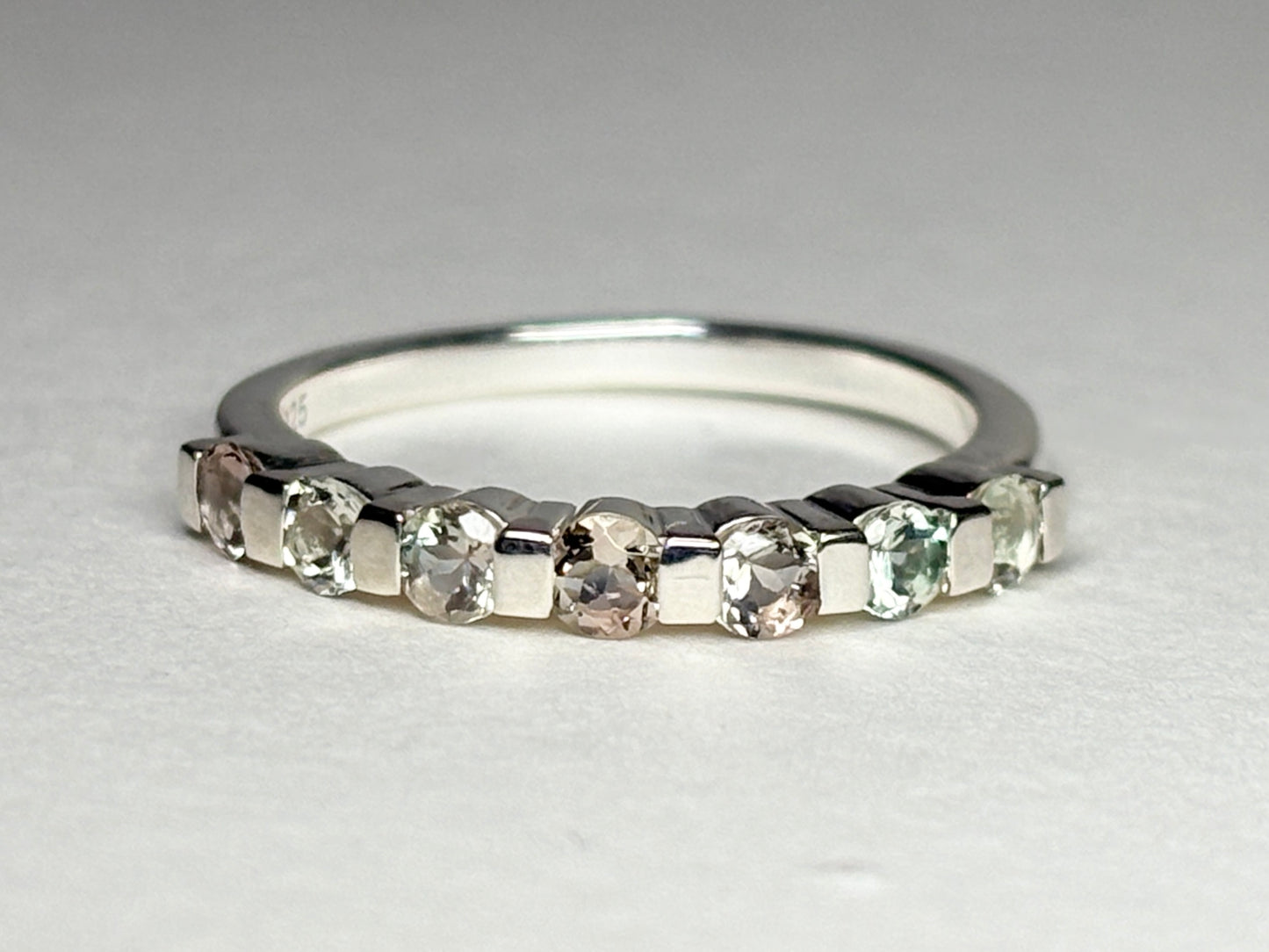 Light Oregon Sunstone Stackable Band Ring Sterling Silver size 7