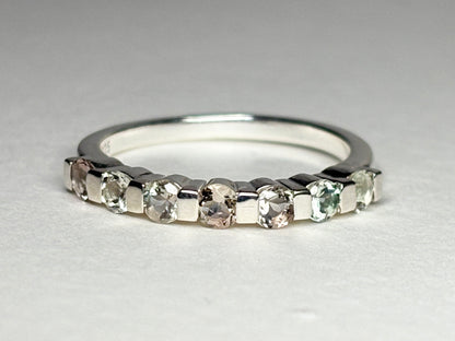 Light Oregon Sunstone Stackable Band Ring Sterling Silver size 7
