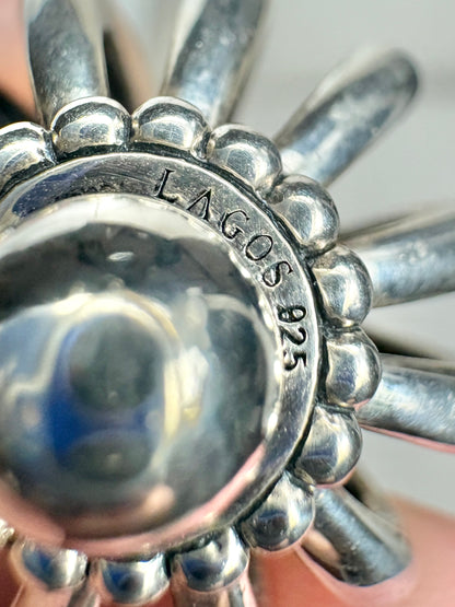 Lagos Signature Bird in Birdcage Pendant Long Necklace in Sterling Silver