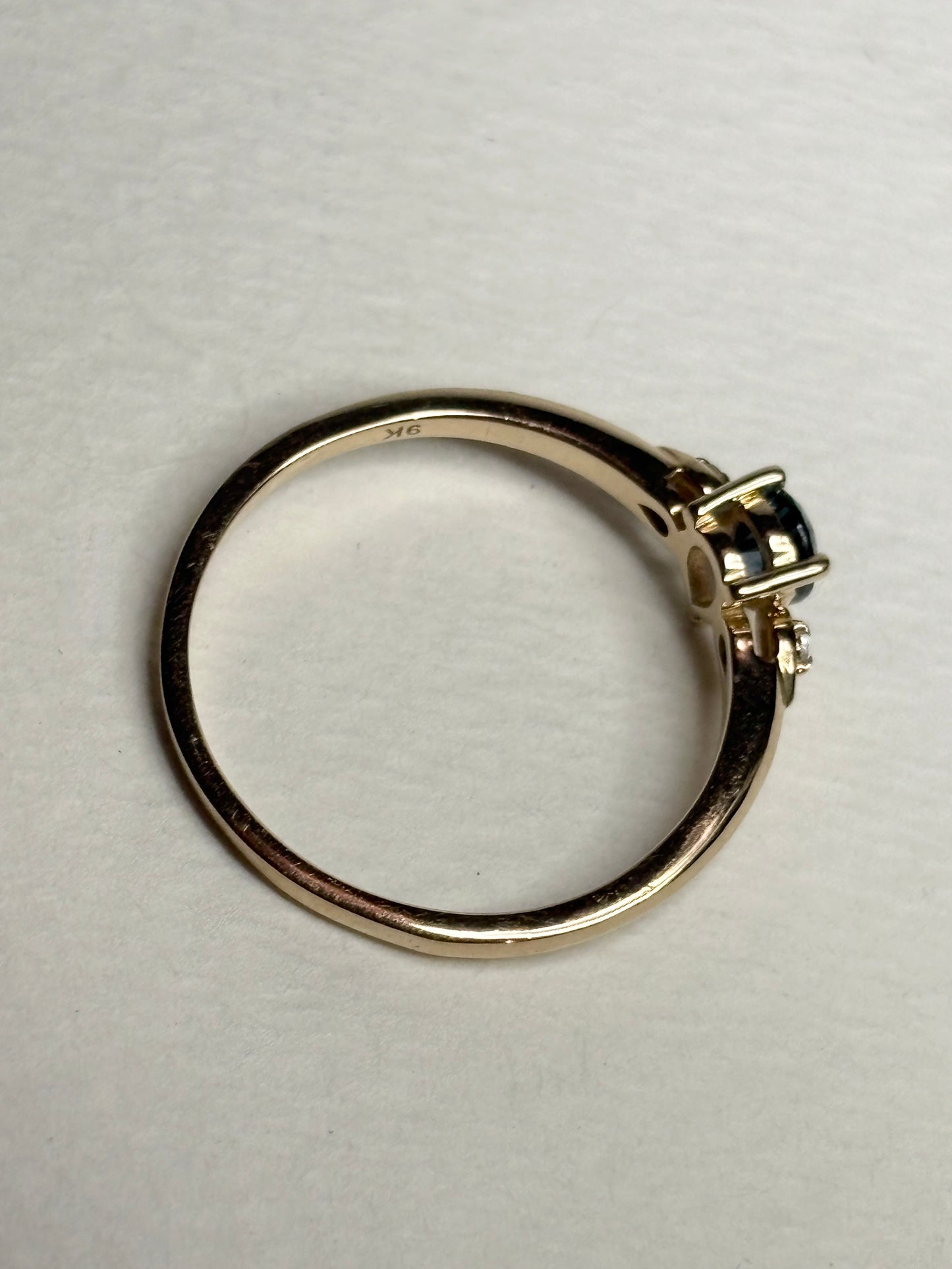 Pear Montana Sapphire Untreated Ring 9k Gold Size 9
