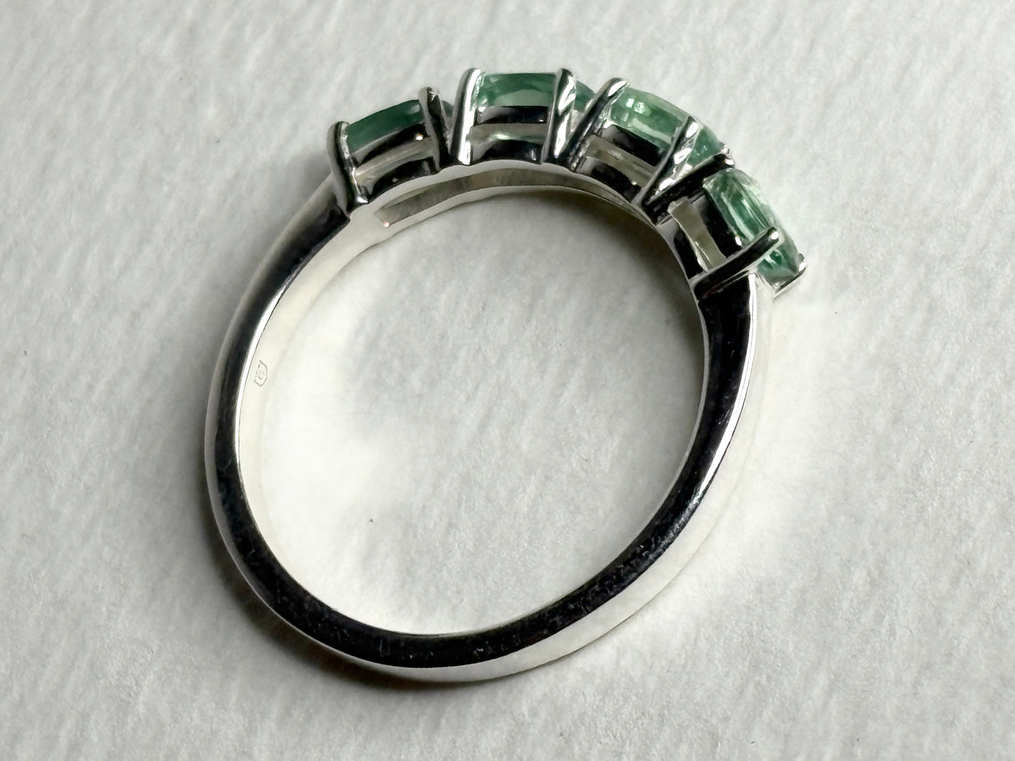 Mint Chrome Kyanite Stackable Band Ring Sterling Silver size 7