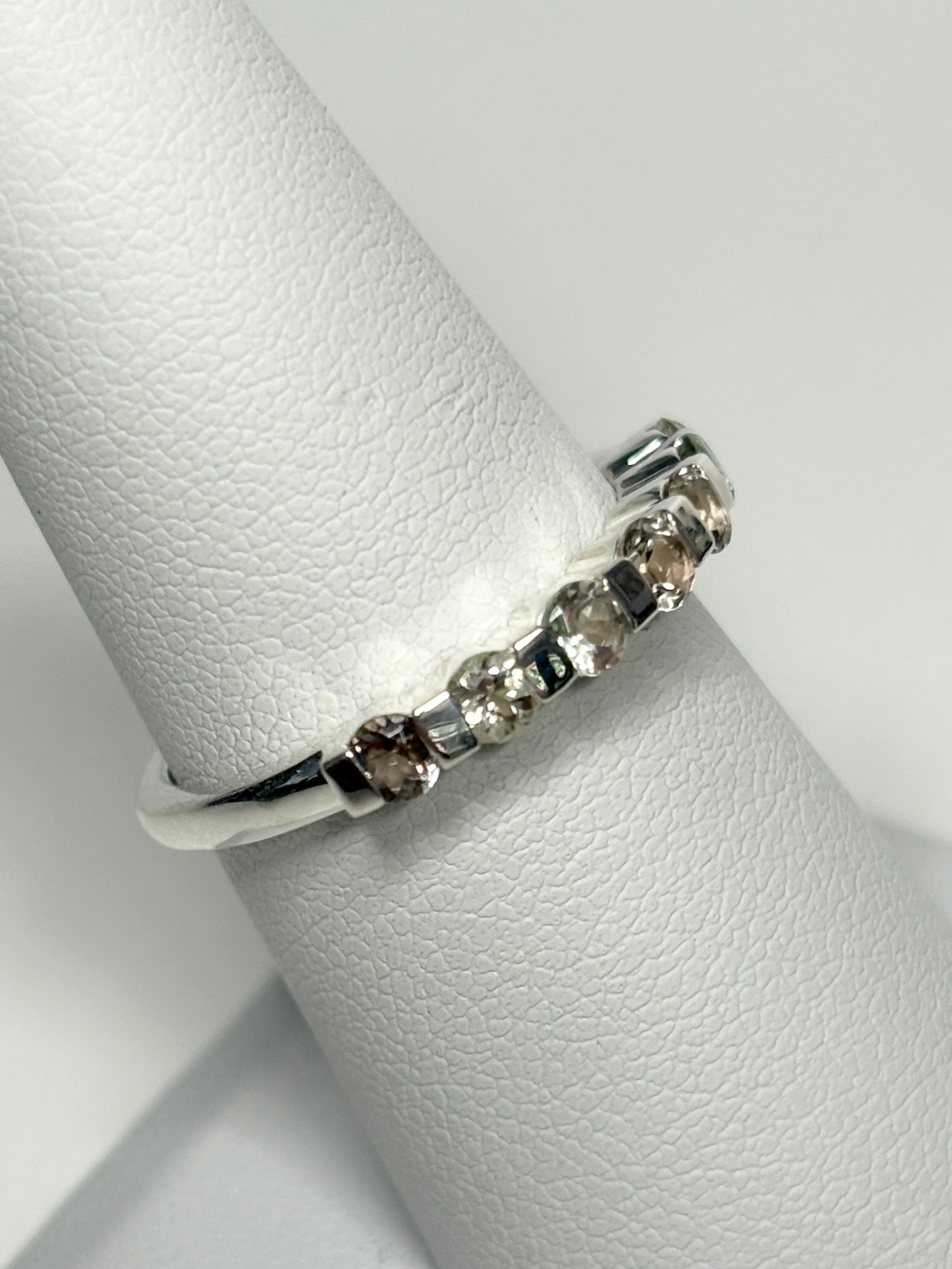 Light Oregon Sunstone Stackable Band Ring Sterling Silver size 7