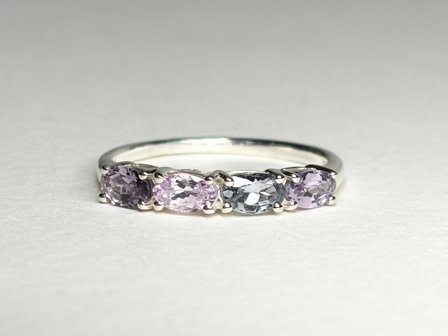Multi Color Spinel Band Ring Sterling Silver size 7