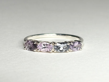 Multi Color Spinel Band Ring Sterling Silver size 7