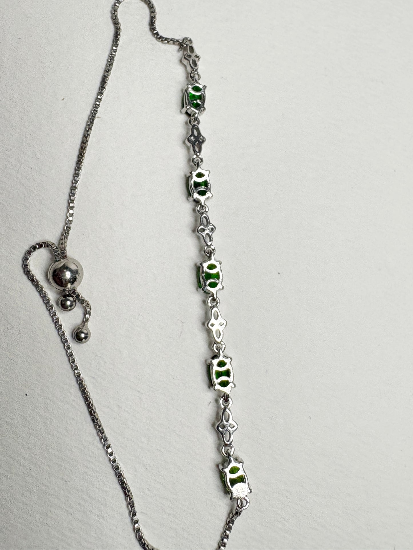 Chrome Diopside Adjustable Bolo Bracelet in Sterling Silver