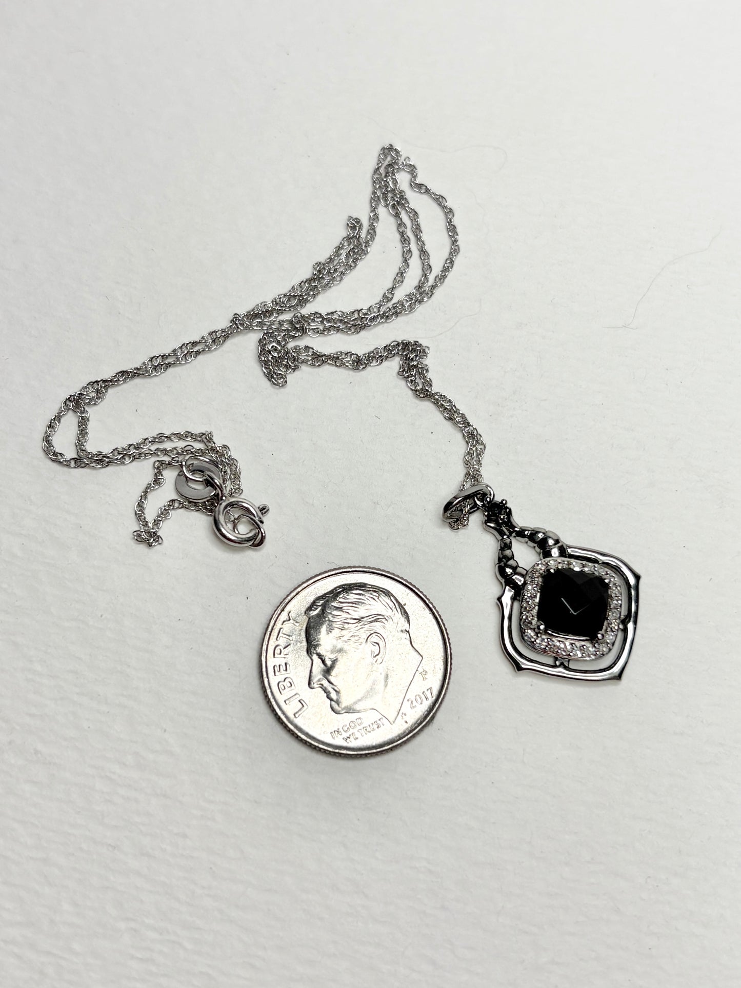 Disney Enchanted Villain Diamond and Spinel Halo Pendant Necklace Sterling Silver 18"