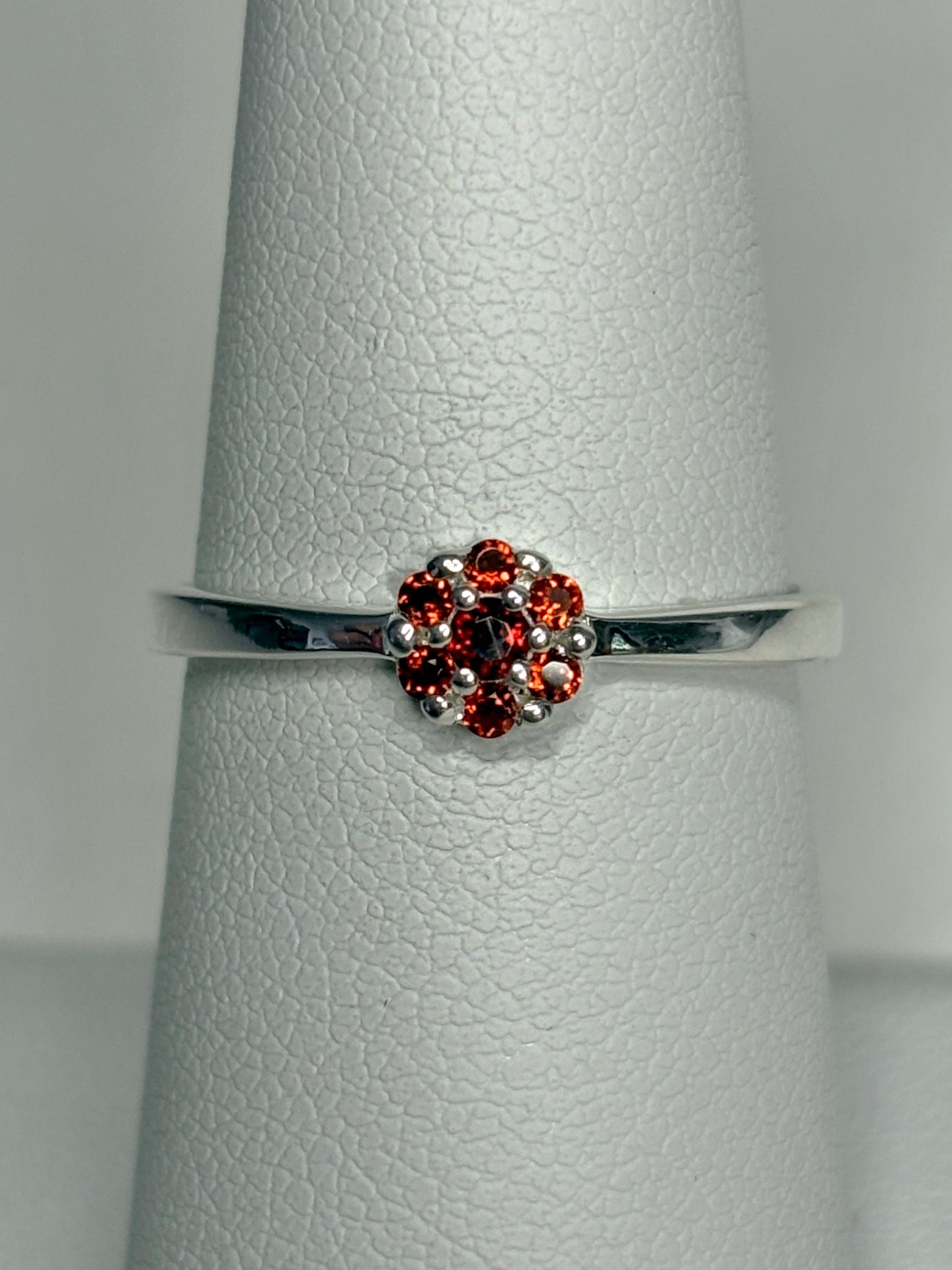 Arizona Anthill Garnet Cluster Ring Sterling Silver 5.52mm
