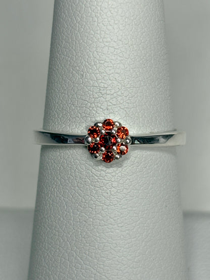 Arizona Anthill Garnet Cluster Ring Sterling Silver 5.52mm