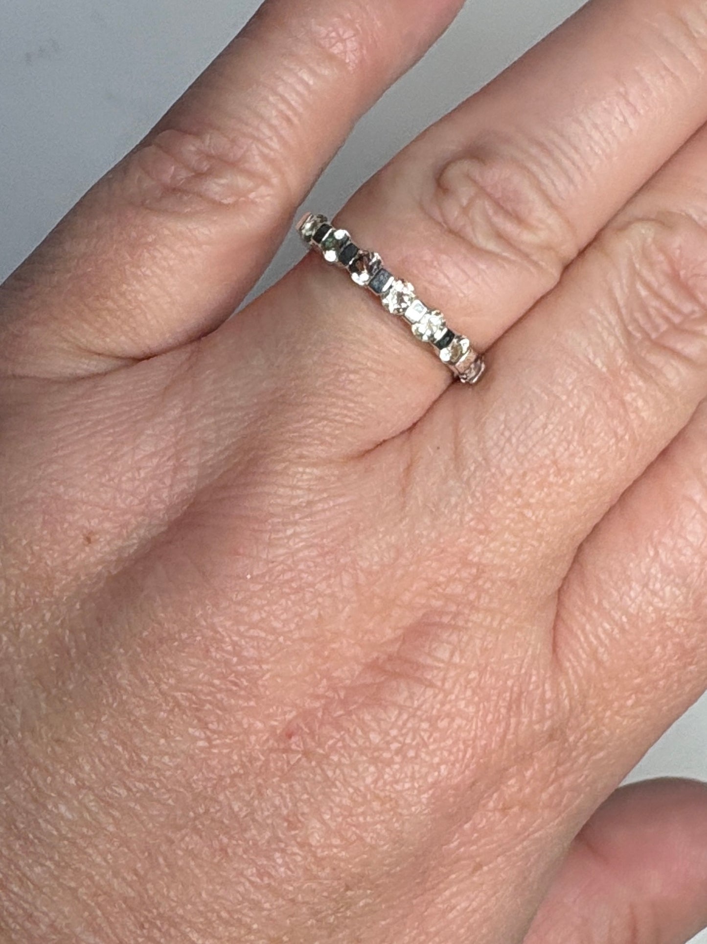 Light Oregon Sunstone Stackable Band Ring Sterling Silver size 7