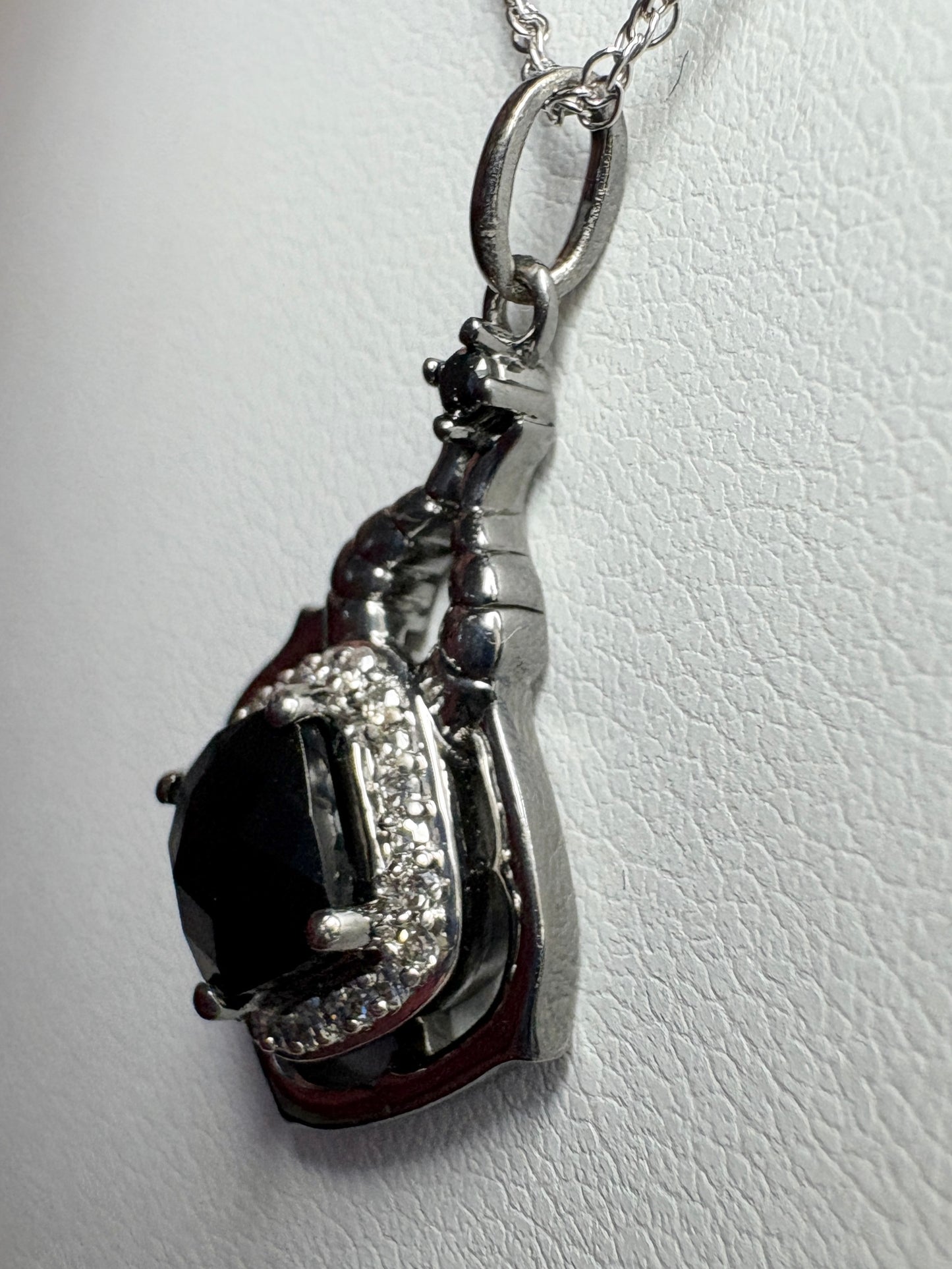 Disney Enchanted Villain Diamond and Spinel Halo Pendant Necklace Sterling Silver 18"