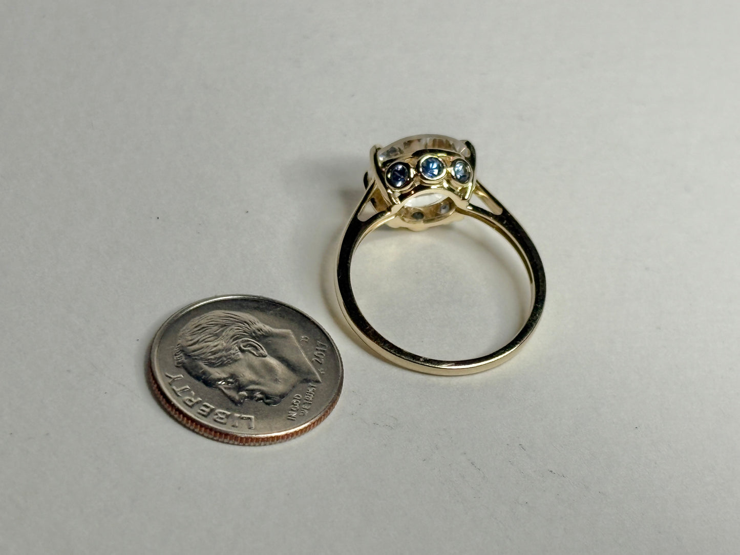 Lehrer Iris Untreated Montana Sapphire Fancy Quartz Ring 9k Gold size 7