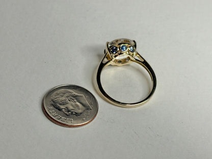 Lehrer Iris Untreated Montana Sapphire Fancy Quartz Ring 9k Gold size 7