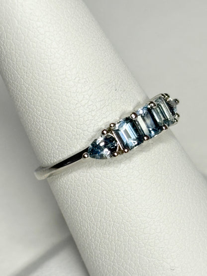 Untreated Montana Sapphire Band Ring 950 Platinum size 7