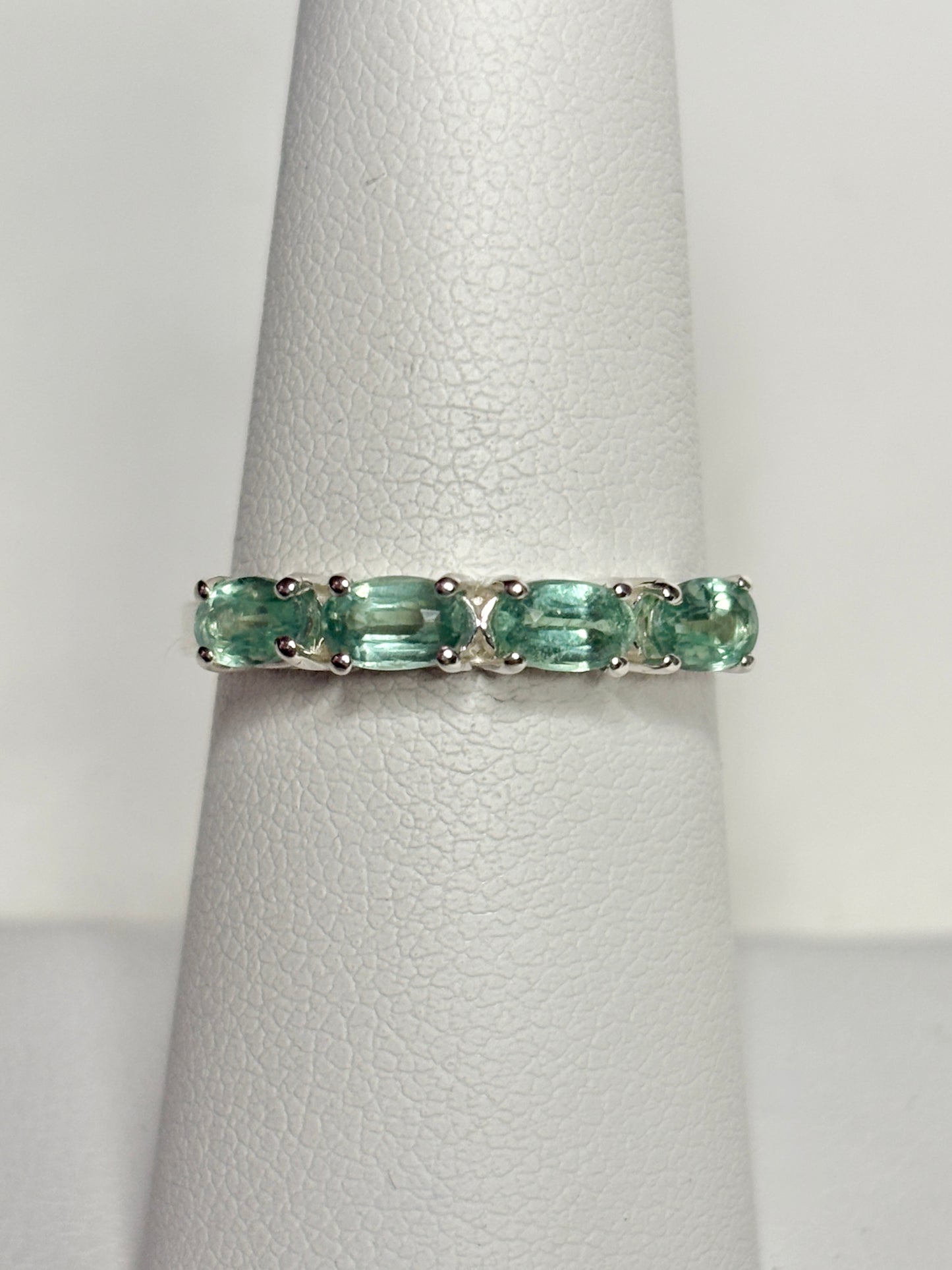 Mint Chrome Kyanite Stackable Band Ring Sterling Silver size 7