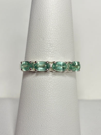 Mint Chrome Kyanite Stackable Band Ring Sterling Silver size 7