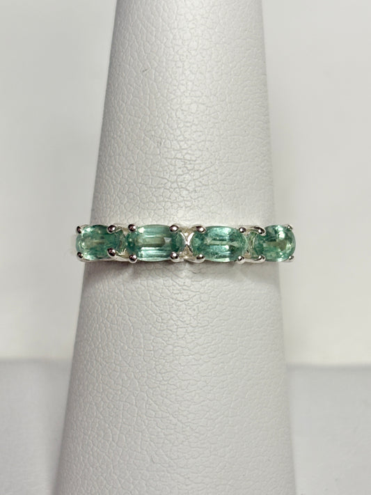 Mint Chrome Kyanite Stackable Band Ring Sterling Silver size 7