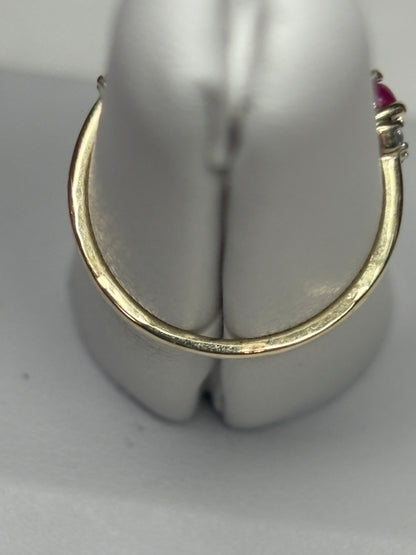 Greenland Ruby and Diavik Canadian Diamond Ring 9k Gold size 6.25