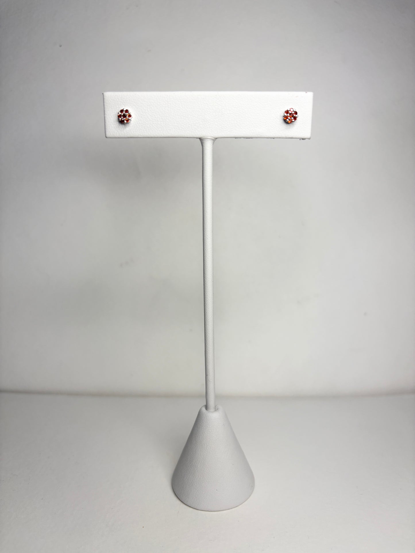 Arizona Anthill Garnet Cluster Stud Earrings Sterling Silver 4.3mm