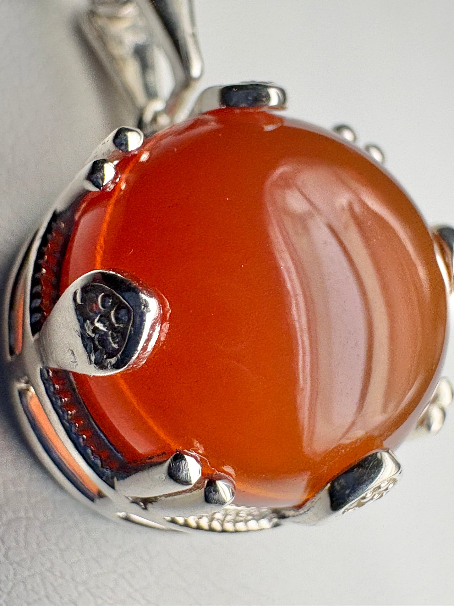 Oregon Honey Fire Opal Pendant Necklace Sterling Silver 18" 9.4g.
