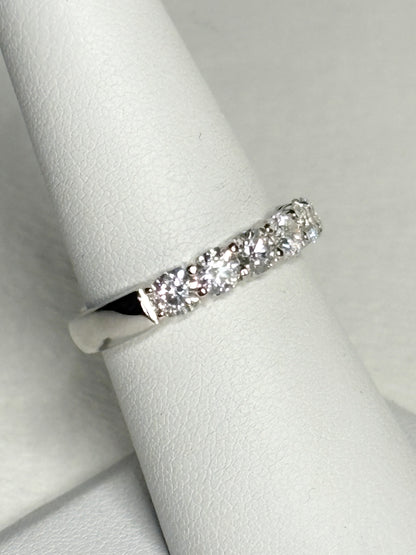Natural Diamond Anniversary Band Ring by Benchmark Solid 14k gold size 7 - New Life Jewelry