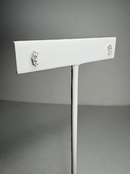 Mejuri Natural Diamond Curved Flat-Back Stud Earrings in 14k Gold with Titanium post .14ctw