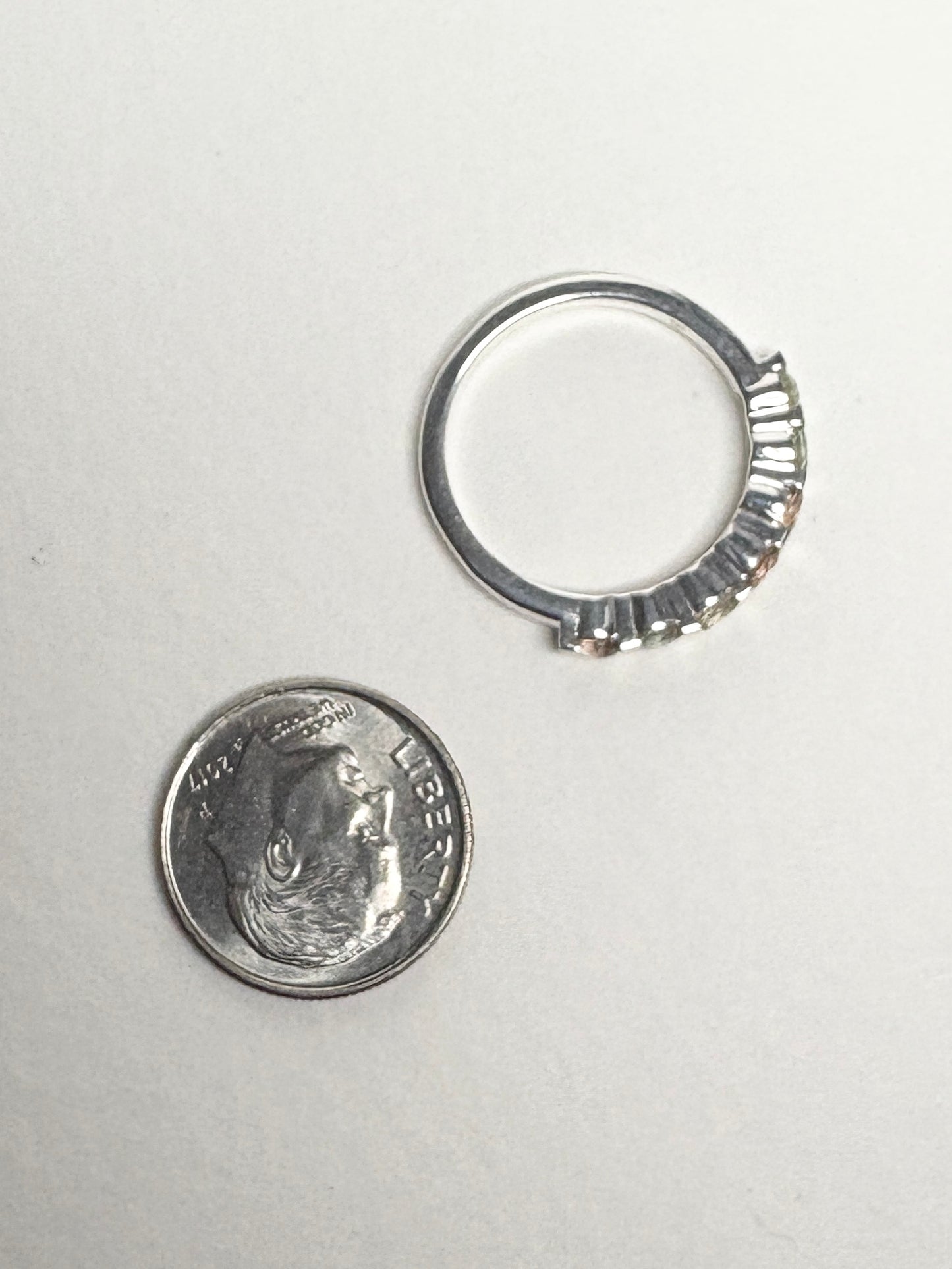 Light Oregon Sunstone Stackable Band Ring Sterling Silver size 7