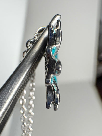 Turquoise Gerbera Necklace. Sterling Silver