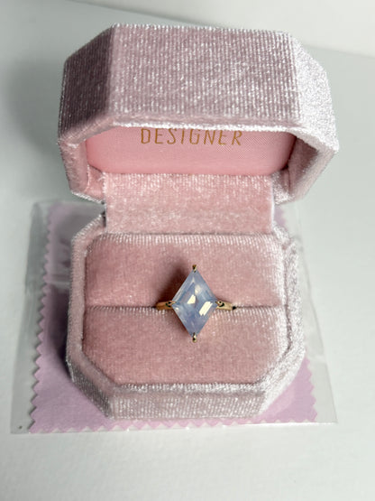 Lavender Quartz Fancy Cut Kite Shaped Solitaire Ring in 9k Gold size 7