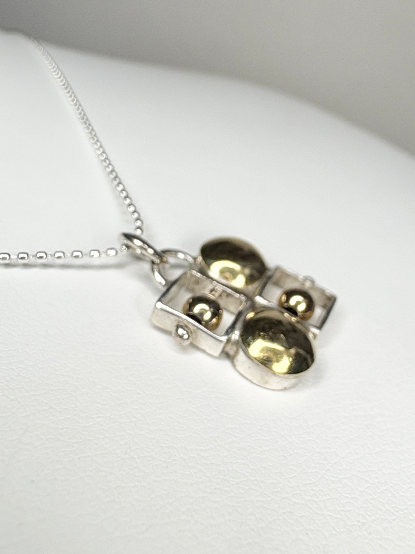 Abacus Pendant Necklace By Danielle Miller in Solid 14k Gold and Sterling Silver 18"