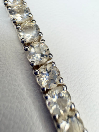 Yellow Oregon Sunstone Tennis Bracelet in Sterling Silver 7.5"