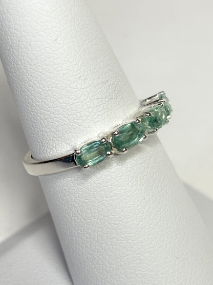 Mint Chrome Kyanite Stackable Band Ring Sterling Silver size 7