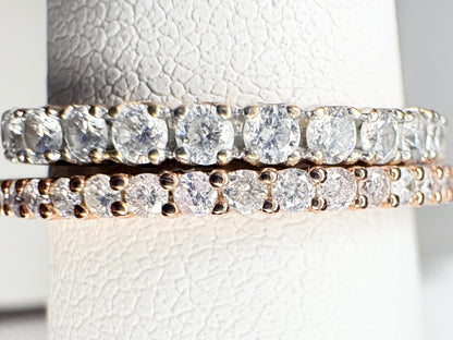 Natural Faint to Very Light Natural Pink Diamond Stackable Full Eternity Band Ring 9k Rose Gold size 8