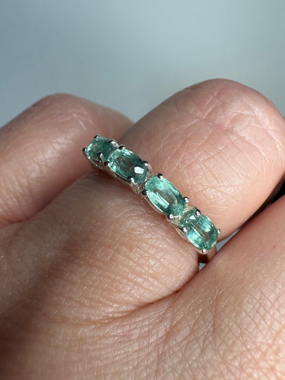 Mint Chrome Kyanite Stackable Band Ring Sterling Silver size 7