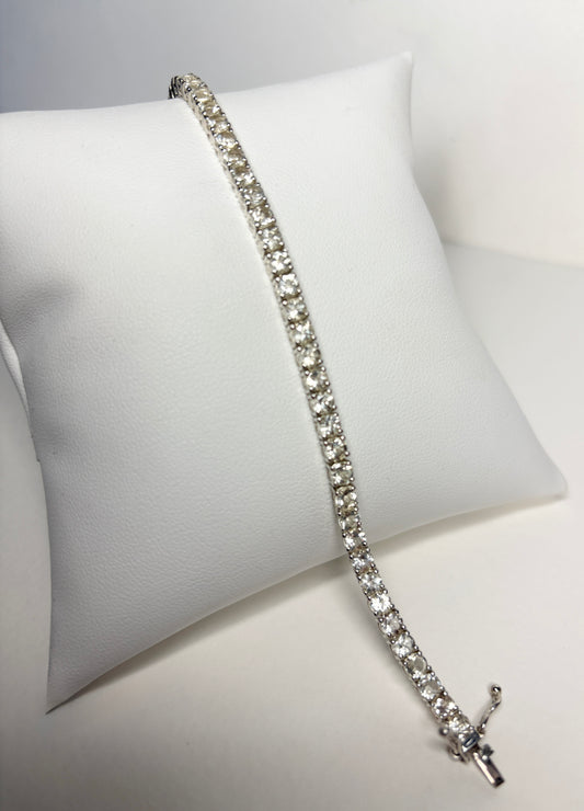 Yellow Oregon Sunstone Tennis Bracelet in Sterling Silver 7.5"