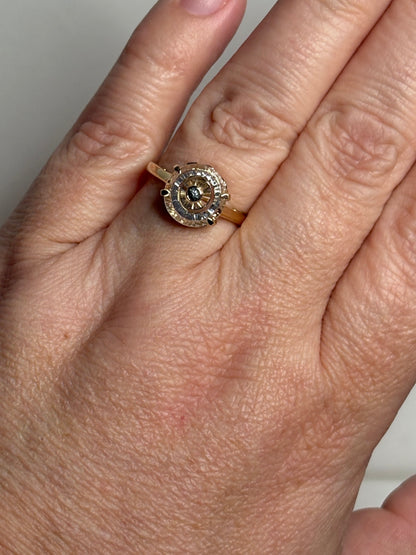 Lehrer Iris Untreated Montana Sapphire Fancy Quartz Ring 9k Gold size 7