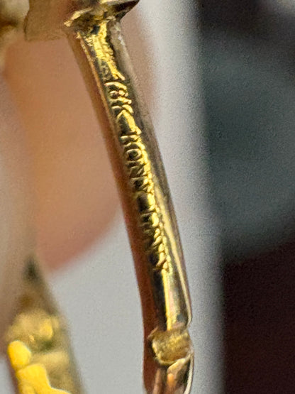 Bony Levy Mykonos Diamond Flower Hoop Earrings Solid 18k Gold