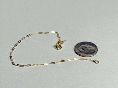 Paperclip Link Chain Bracelet by Bony Levy in 14k Gold 7"