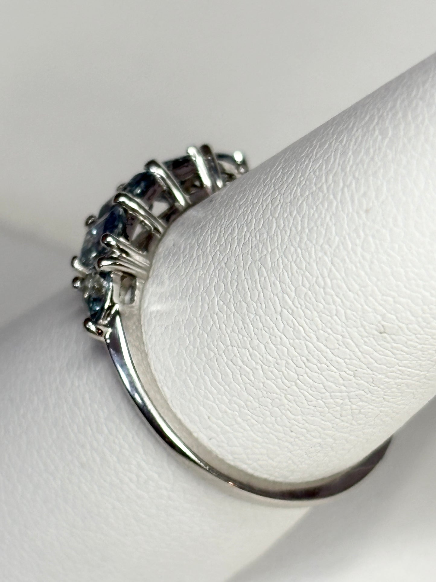 Untreated Montana Sapphire Band Ring 950 Platinum size 7