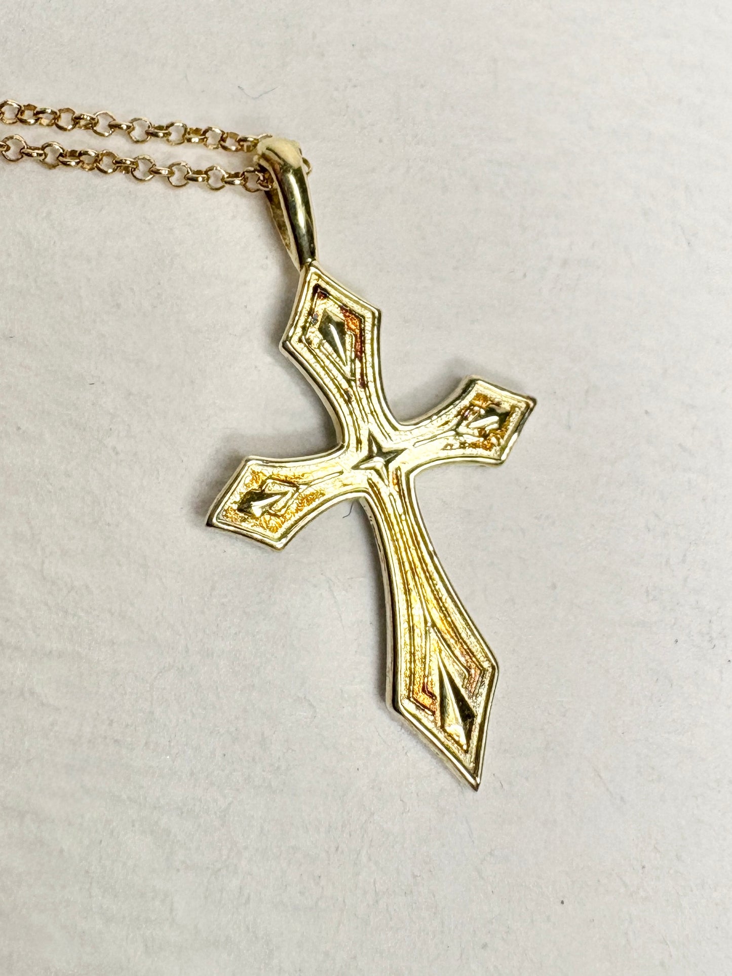 Silver.Gold Plated Blue Cross Pendant.