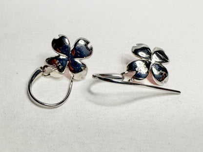 Pink Dogwood Wire Earrings-Akoya Pearls. Sterling Silver