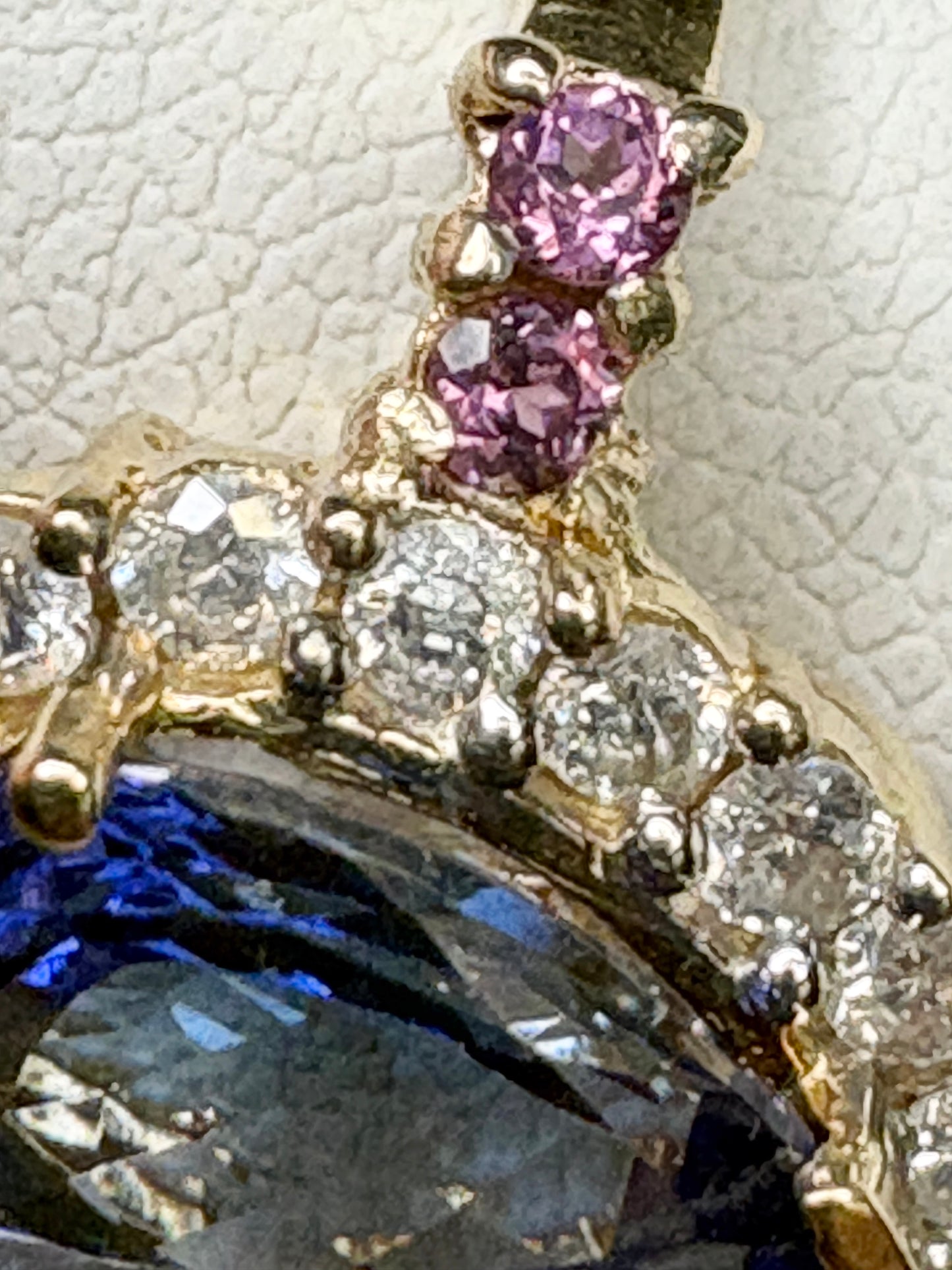 Natural Pear Tanzanite and Diamond Halo Ring Solid 14k Gold Ring size 6.25 - New Life Jewelry