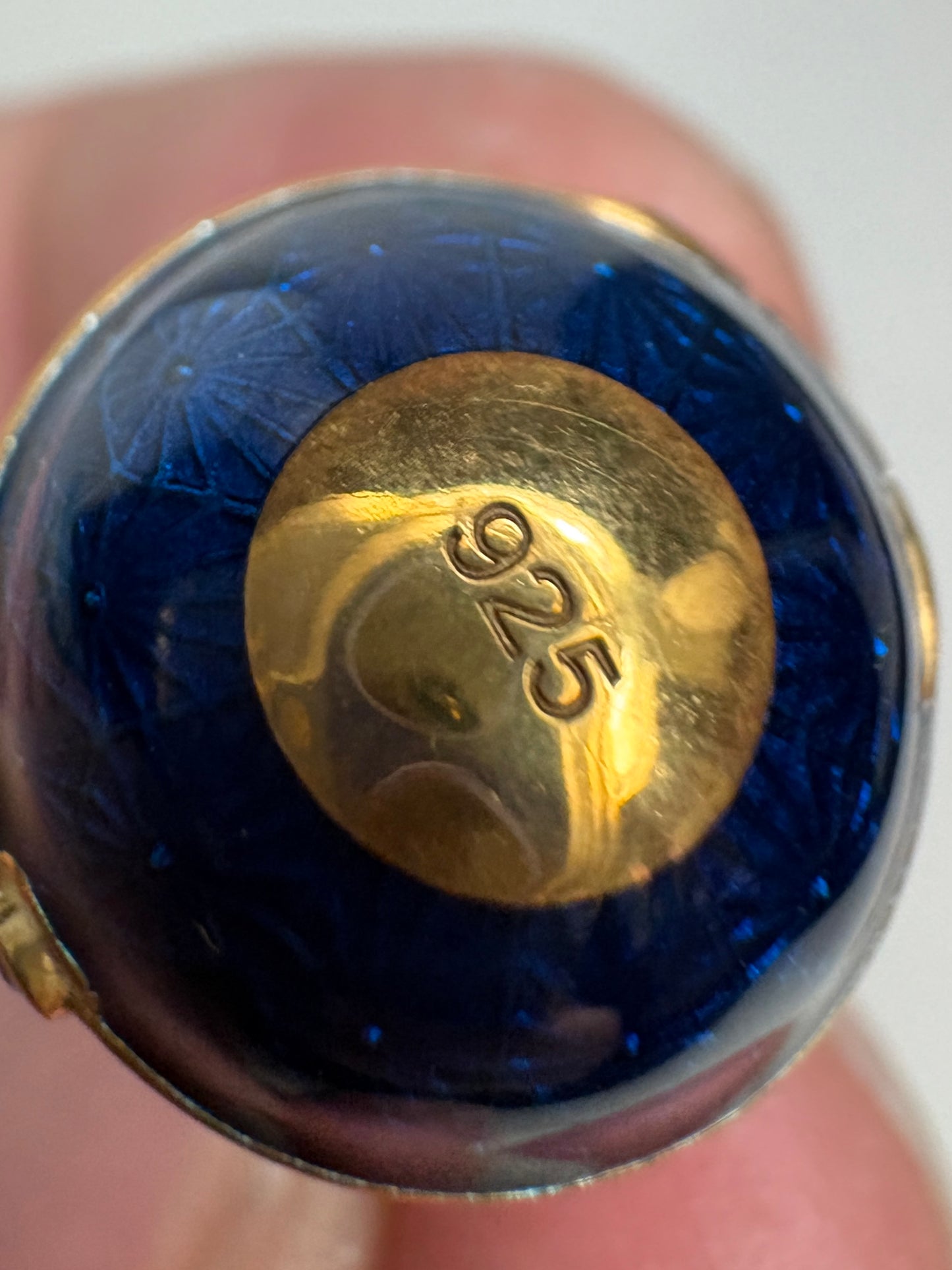 Opens. Silver. Gold Plated Blue Egg Locket with Butterfly Surprise. Diamond.