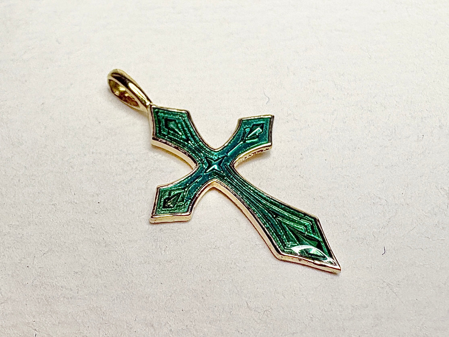 Silver.Gold Plated Blue Cross Pendant.