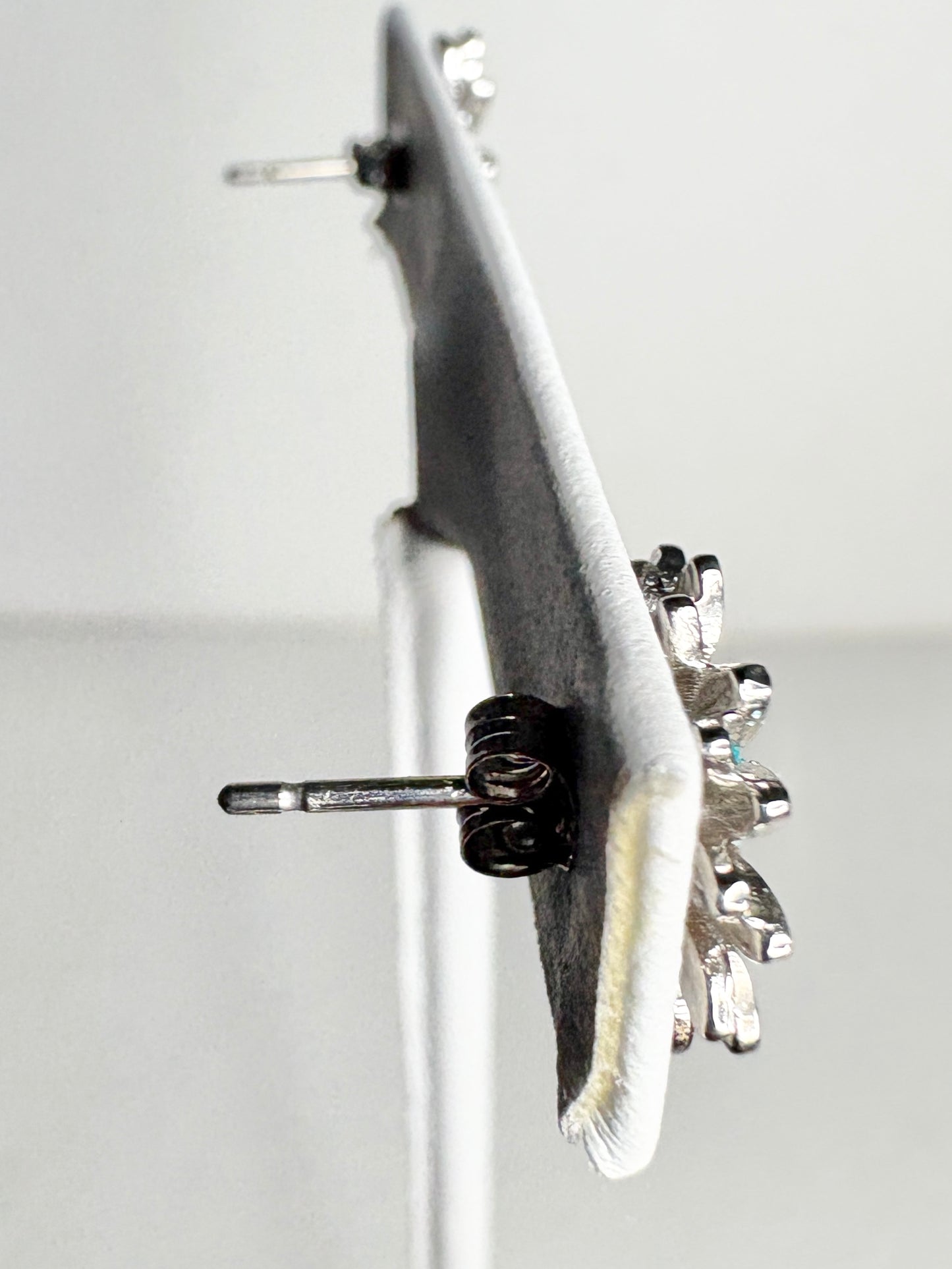 Turquoise Gerbera Post Earrings. Sterling Silver