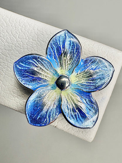 Blue Forget-Me-Not Post Earrings. Sterling Silver
