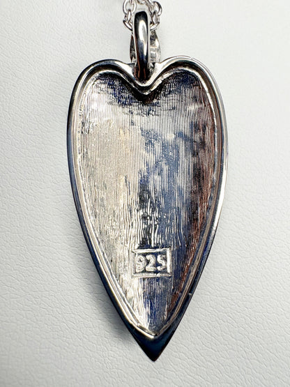 Turquoise Heart-Arrowhead Necklace. Sterling Silver