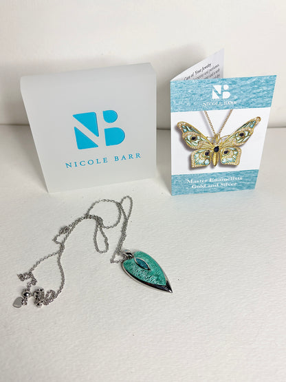 Turquoise Heart-Arrowhead Necklace. Sterling Silver